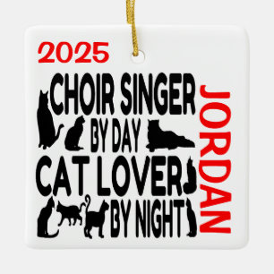 Chor Sängerin liebt Katzen CUSTOM Keramikornament