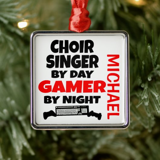 Chor Singer Player Gamer Ornament Aus Metall (Baum)