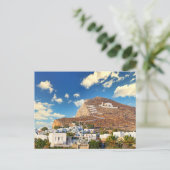 Chora mit Panagia Kirche von Folegandros Postkarte (Stehend Vorderseite)