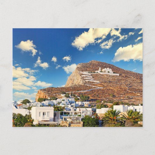 Chora mit Panagia Kirche von Folegandros Postkarte (Vorderseite)