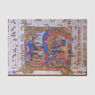 CHORALE MUSIK CHRISTMAS PARCHMENT MIT SITZEN SEIDENPAPIER