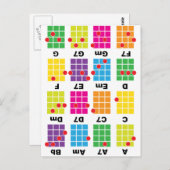 Chord Cheat T-Shirt White Postkarte (Vorne/Hinten)