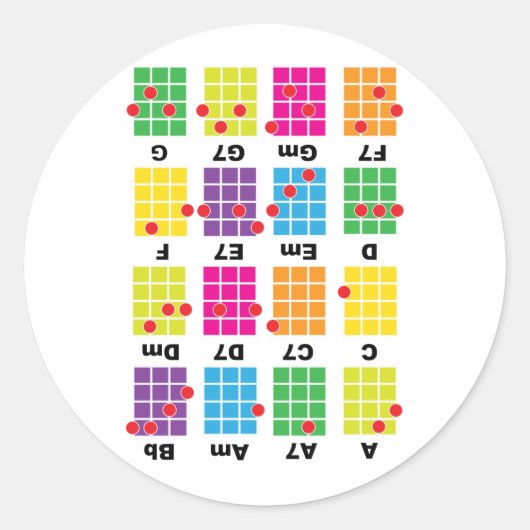 Chord Cheat T-Shirt White Runder Aufkleber (Vorderseite)