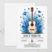 Chord Classical Guitar Boy Birthday Einladung (Vorne/Hinten)