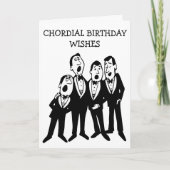 Chordial Birthday Black and White Men's Quartett Karte (Vorderseite)