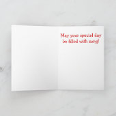 Chordial Birthday Men in Red Quartet Card Karte (Innenseite)