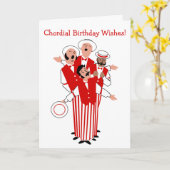 Chordial Birthday Men in Red Quartet Card Karte (Gelbe Blume)