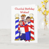 Chordial Birthday wünscht Quartett-Karte Karte (Gelbe Blume)