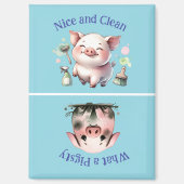 Chore Erinnerung Sauberes Dirty Wasserfarbe Pigsty Magnet (Vorderseite)