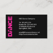 Choreograf Berufliche Visitenkarte (Rückseite)