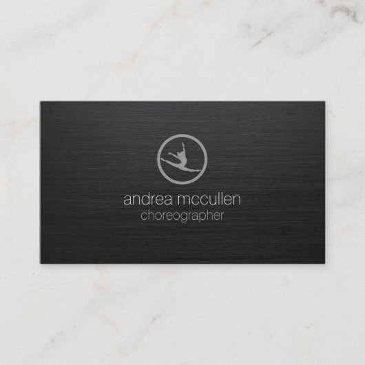 Choreograf Dancer Icon Dark Brushed Metal Visitenkarte (Vorderseite)