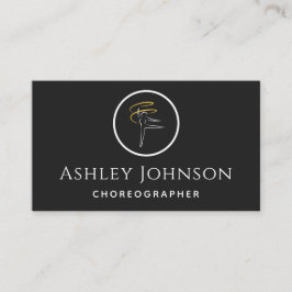 Choreograf Dancer Icon Gymnastik Schwarz & Weiß Visitenkarte