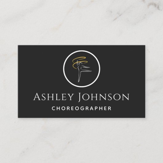 Choreograf Dancer Icon Gymnastik Schwarz & Weiß Visitenkarte (Vorderseite)