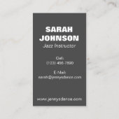 Choreograf des Character Shoe Dance Teacher Studio Visitenkarte (Rückseite)