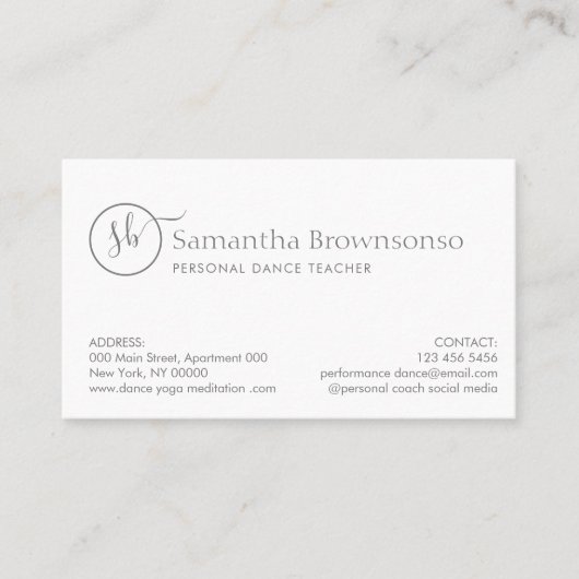 Choreograf des Custom Foto Dance Studio Visitenkarte (Vorderseite)