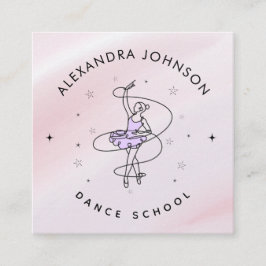 Choreografin der Girly Dance School Ballerina Danc Quadratische Visitenkarte