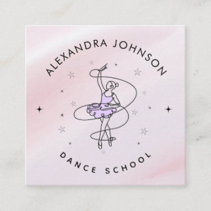 Choreografin der Girly Dance School Ballerina Danc Quadratische Visitenkarte