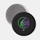 Chorfrau Chorus Gesang Clef Chormusik Geschenk Magnet (Vorderseite/Rückseite)