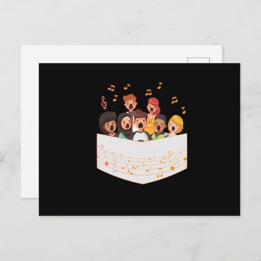 Chorgruppe Gesang Chorus Chormusik Clef Geschenk Postkarte (Vorne/Hinten)