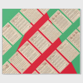 Chorhymnen Vintages Weihnachtsfest Geschenkpapier (Flach)