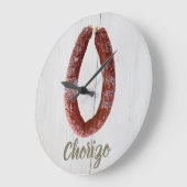 Chorizo Sausage Große Wanduhr (Winkel)