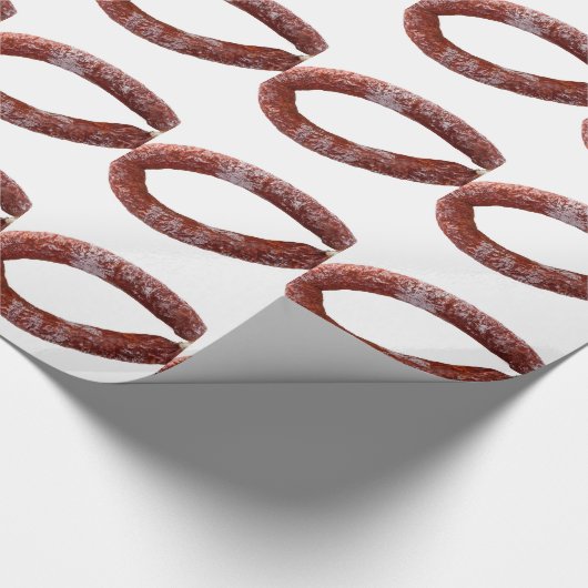 Chorizo-Wurst abgeschieden als geschnitten Geschenkpapier (Ecke)