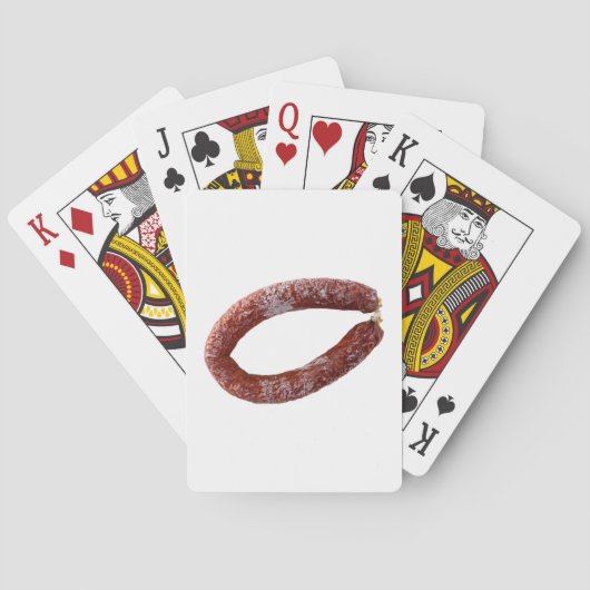 Chorizo-Wurst abgeschieden als geschnitten Spielkarten (Rückseite)