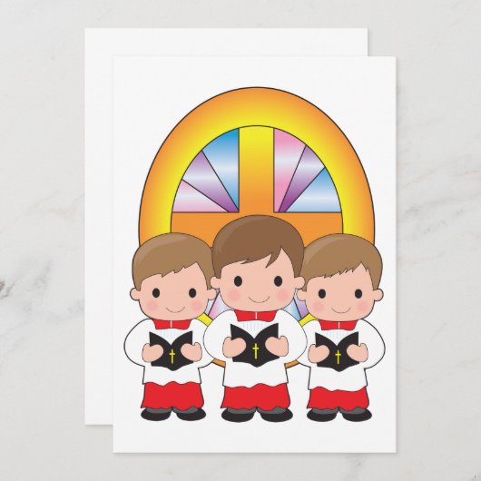 Chorjungen singen in Christlicher Gottesanbetung d Einladung (Vorne/Hinten)