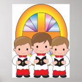 Chorjungen singen in Christlicher Gottesanbetung d Poster (Vorne)