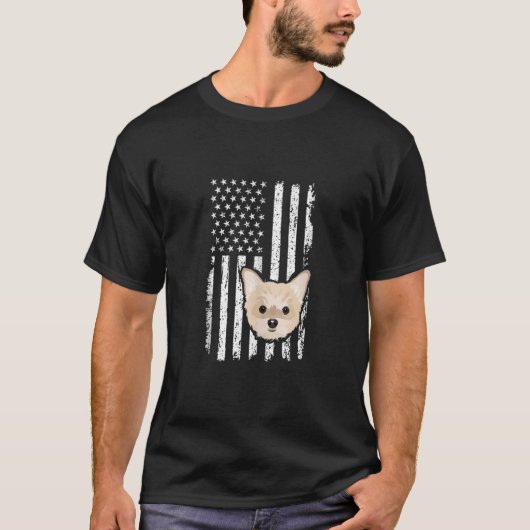 Chorkie Dog US Flag Chorkie Owner Chorkie Lover Ta T-Shirt (Vorderseite)