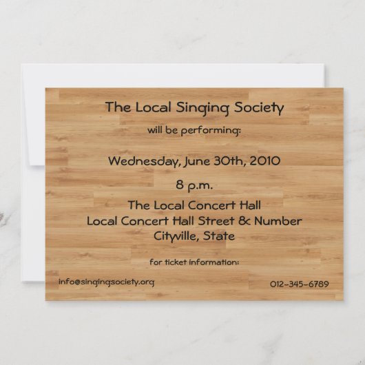 Chorkonzert-Einladung Einladung (Rückseite)