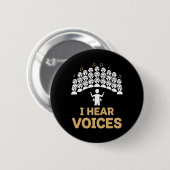 Chorleiter Lehrer I Höre Stimmen Chorsänger Button (Vorne & Hinten)