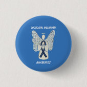 Choroidal Melanoma Awareness Ribbon Angel Button (Vorderseite)