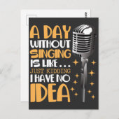 Chorsänger Karaoke Microphone Song Lover Postkarte (Vorne/Hinten)