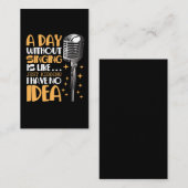 Chorsänger Karaoke Microphone Song Musik Lover Visitenkarte (Vorne/Hinten)