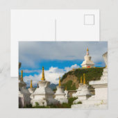 Chortens des Klosters Tagong Postkarte (Vorne/Hinten)