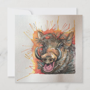 Chortling Warthos Postkartenart Notecard Dankeskarte
