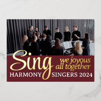 Chorus Chor Frohe Weihnachts-Sängermusik Foto Folien Feiertagskarte