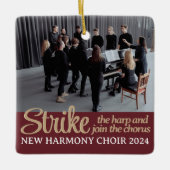 Chorus Chor Frohe Weihnachts-Sängermusik Foto Keramikornament (Vorderseite)