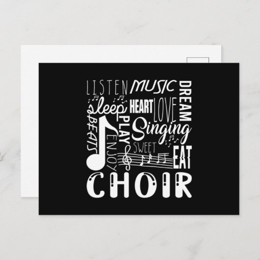 Chorus Chorus Chorchester Musiknoten Clef Geschenk Postkarte (Vorne/Hinten)