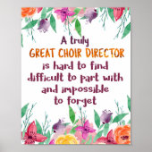 Chorus-Lehrer-Geschenk des Chordirektors Poster (Vorne)
