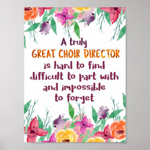 Chorus-Lehrer-Geschenk des Chordirektors Poster