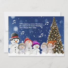 Chorus of Snowmen sing greetings - Personalize Feiertagskarte