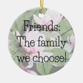 Chosed Family Dogwood Round-Geschenk-Tag / Keramik Ornament