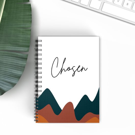 Chosen Burnt Orange Mountain Christlich Faith Notizblock