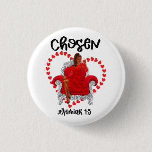 Chosen Jeremiah 1:5 Valentine Galentine Tag Gott Button