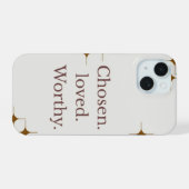 "Chosen Loved Worthy" IPhone 15 Handycase Hülle (Rückseite (Horizontal))