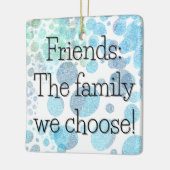 Choses Family Textured Polka Dot Square Geschenk T Keramikornament (Links)