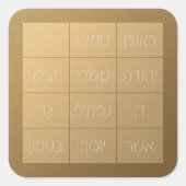 Choshen Mishpat vom biblischen Priesterbrett Quadratischer Aufkleber (Vorderseite)