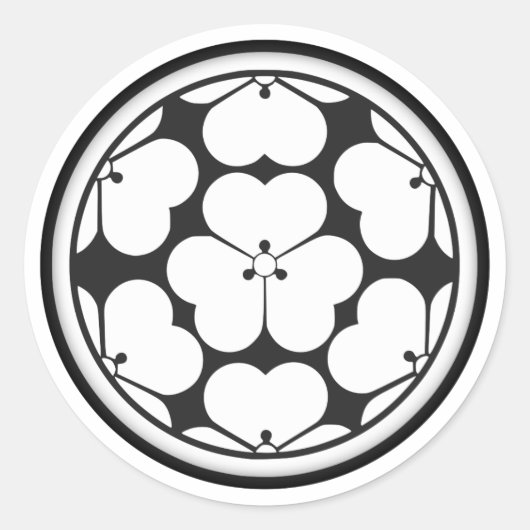 Chosokabe Clan Kamon Runder Aufkleber (Vorderseite)